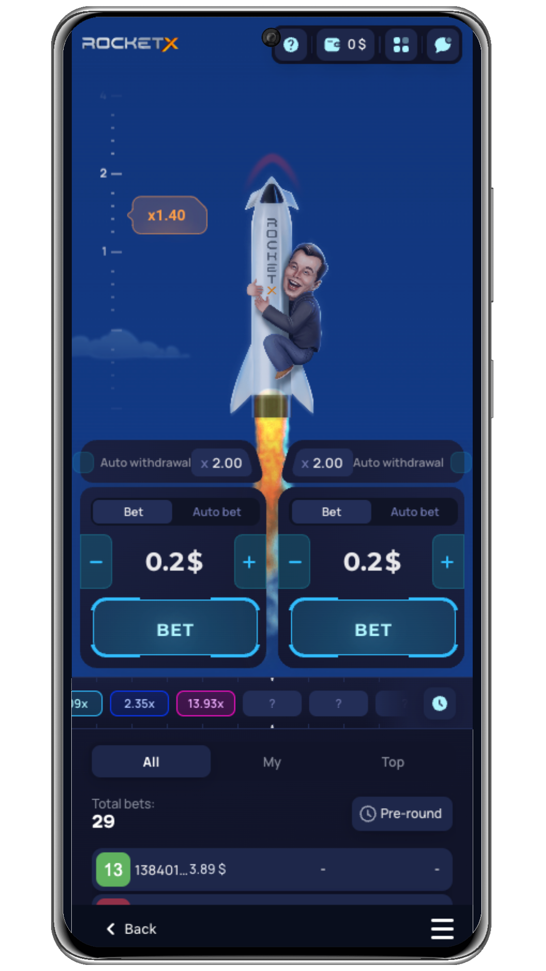rocket x game on mobile